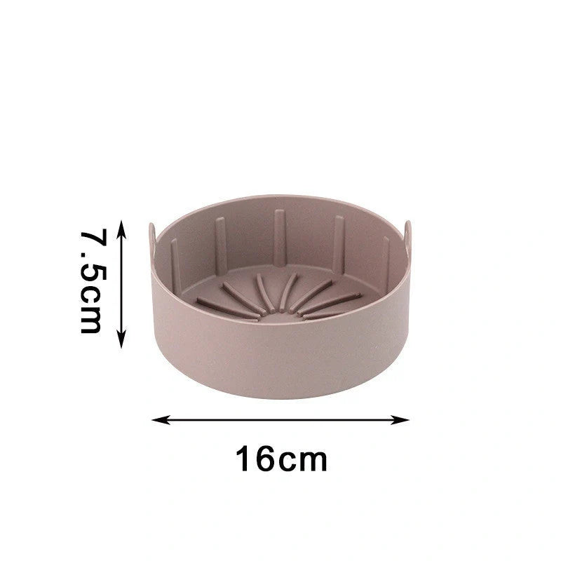 Reusable silicone air fryer pot liners in various colours and sizes