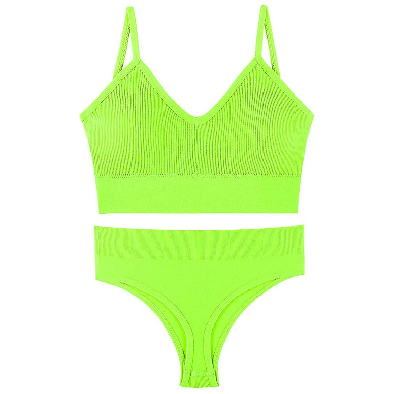 Women's Wireless Push-up Bra Set with French Triangle Cup in various colors and sizes