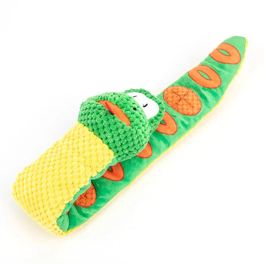Colourful Snake Snuffle Toy for dogs, designed for mental stimulation and fun