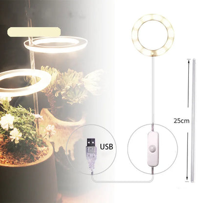 USB LED plant grow light with acrylic stick in multiple head configurations