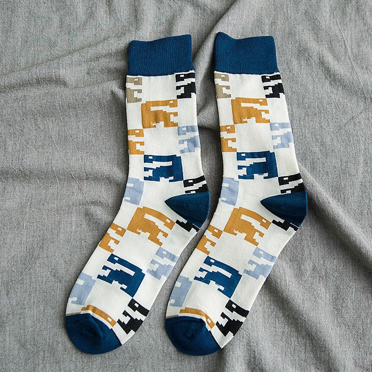 Women's cotton Jacquard cartoon animal tube socks in various designs