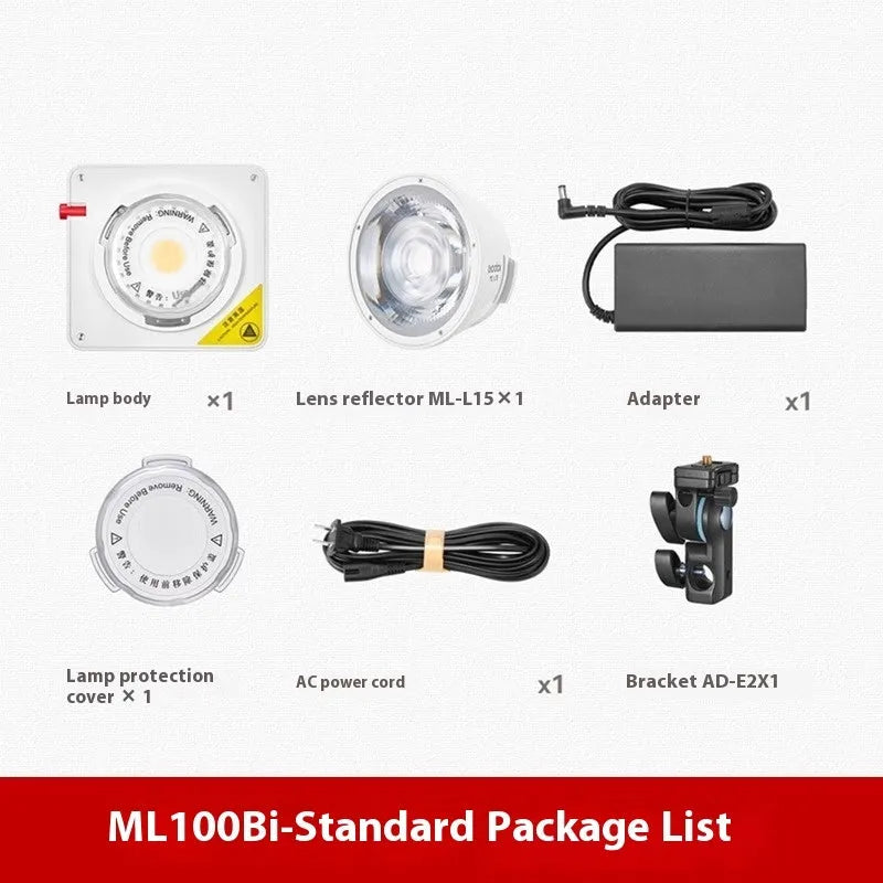 Shenniu ML100Bi photography fill light with lens cups on aluminium body