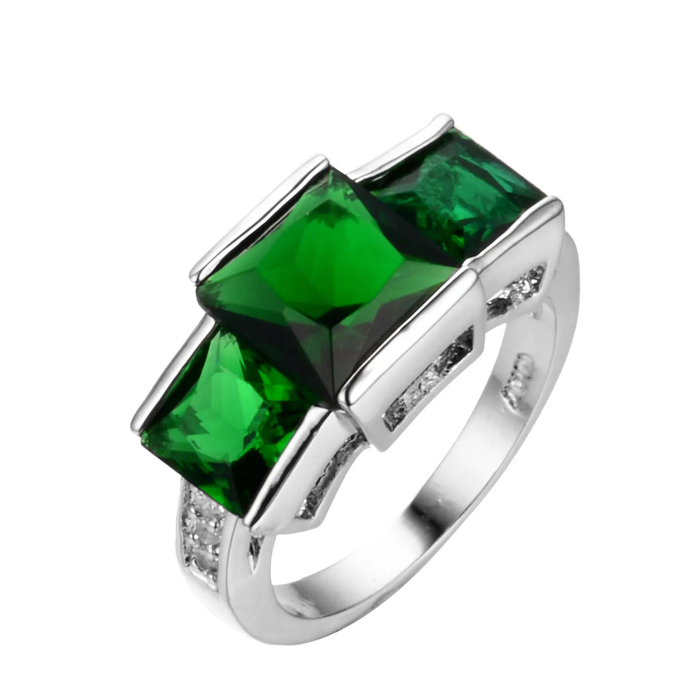 Aier Moxa geometric copper fashion ring in assorted electroplated colours on a plain background.