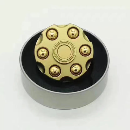 Brass gun revolver bullet fidget spinner with detachable rotating top