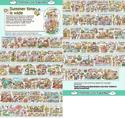 Haemorrhoid tape packaging stickers with cartoon characters, 42 styles, Japanese paper, 5 cm size