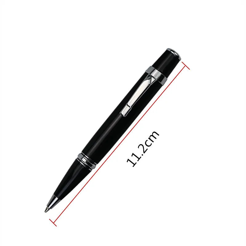 Baozhu black full metal pocket rollerball pen with two spare refills.