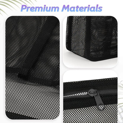 Large black and pink swimming gym bag with dry wet separation and an external mesh pocket.