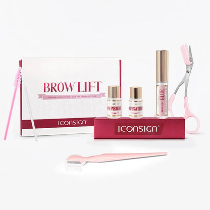 Pink eyebrow quick ironing tool in complete eyebrow perm kit set