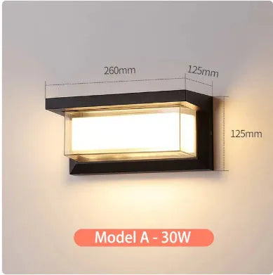 White IP65 waterproof outdoor wall lamp with acrylic shade and optional motion sensor for garden security.