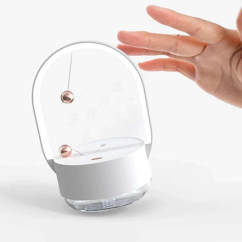 Compact portable USB powered humidifier with mood lighting for home and office use