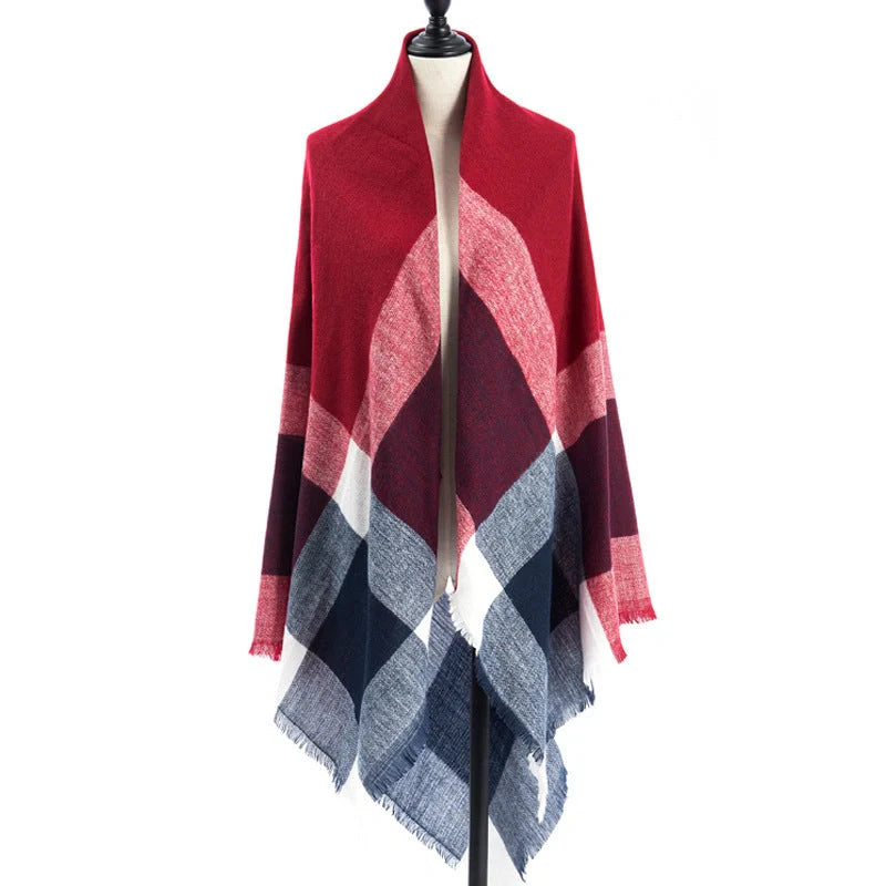 Luxury plus-sized double-sided cashmere-like scarf shawl in various colours