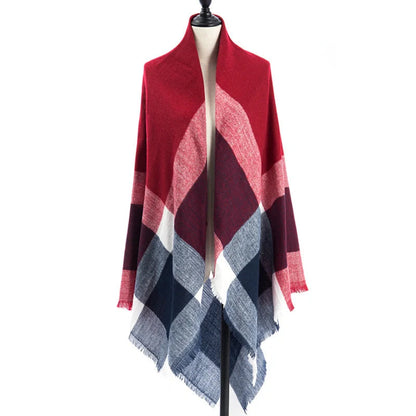 Luxury plus-sized double-sided cashmere-like scarf shawl in various colours