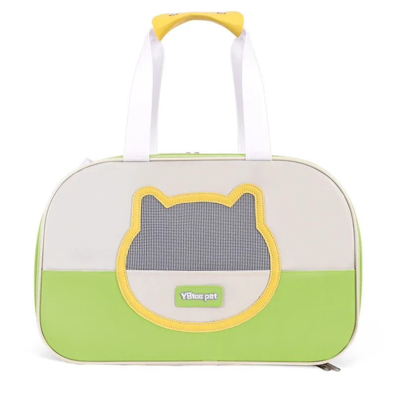 Outdoor portable foldable cat backpack in Oxford cloth with contrast colour design and 15 Jin capacity