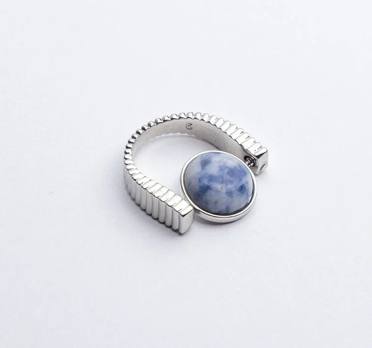 Original Fidget Spinner Ring with natural stone spinner for stress relief