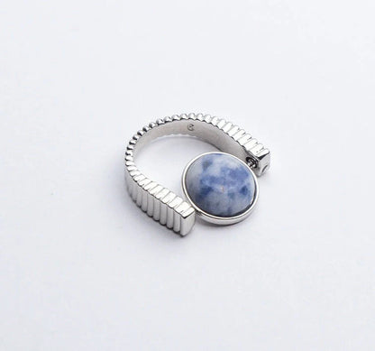Original Fidget Spinner Ring with natural stone spinner for stress relief