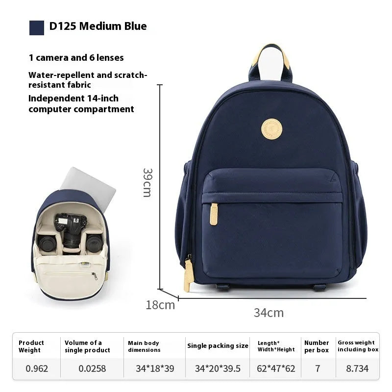 CW Medium Black women's shoulder camera bag with detachable iPad compartment and a curve belt strap.