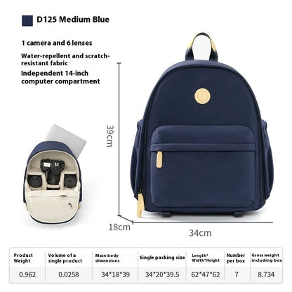 CW Medium Black women's shoulder camera bag with detachable iPad compartment and a curve belt strap.