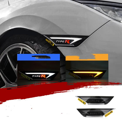 TYPER side turn signal fender streamer for tenth generation Civic, 2-pack, ABS plastic, TypeR red smoked black yellow
