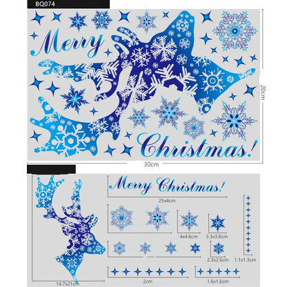 Christmas Elk Snowflake Sticker for glass and wall decoration