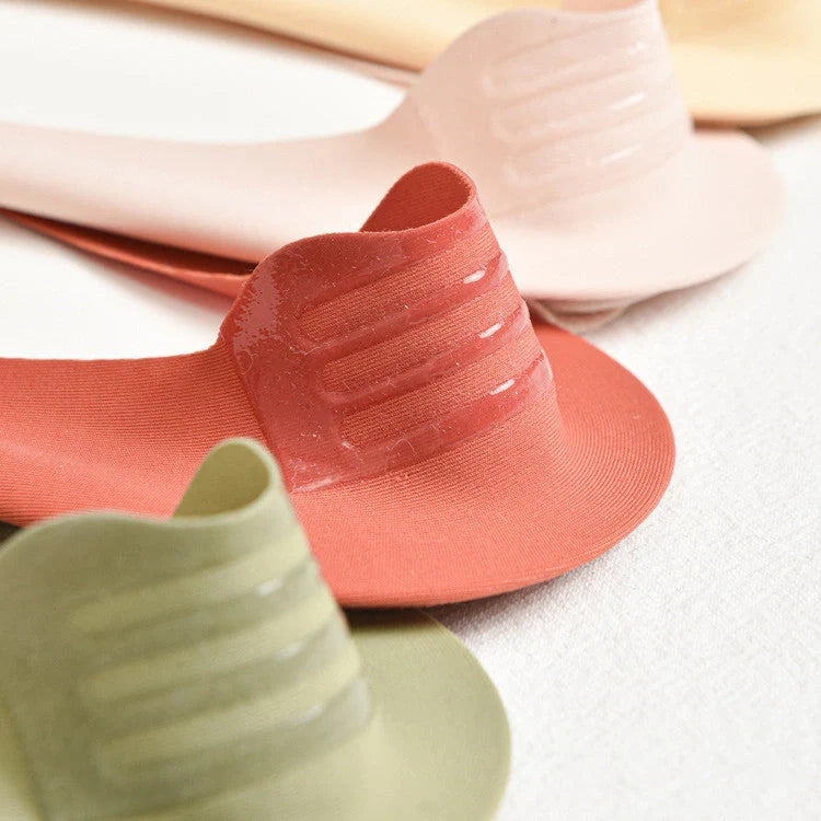 Stylish women's non-slip silicone socks in various colours for fashion and safety