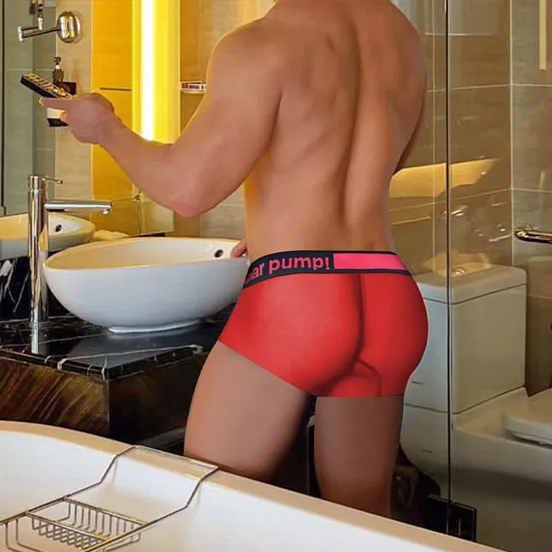 Men's black low waist underwear with gradient laser trim and seamless construction