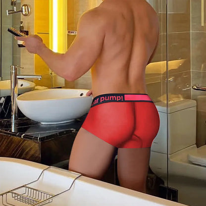 Men's black low waist underwear with gradient laser trim and seamless construction
