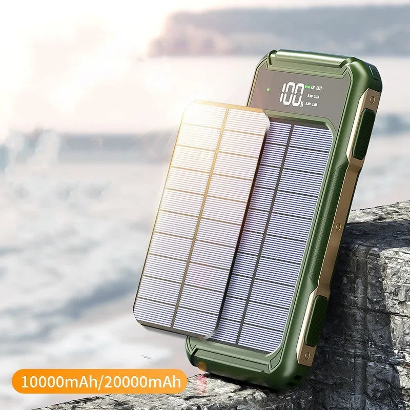 Military grade mobile power bank in black, green, or orange with 10000mAh or 20000mAh capacity