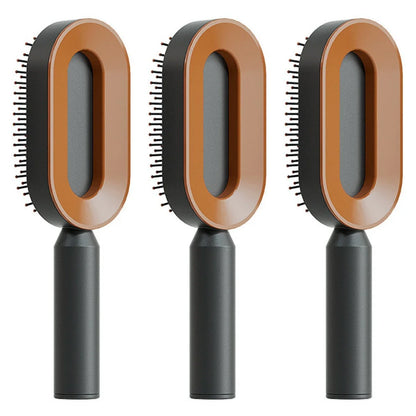Premium self-cleaning hair brush with airbag massage technology for smooth, healthy hair