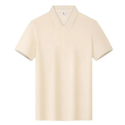 Loose fit short sleeve cotton lapel polo work shirt in multiple colour options