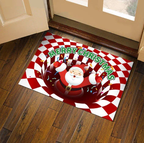 3D Geometric Stereoscopic Illusion Floor Mat in vibrant colours with non-slip base