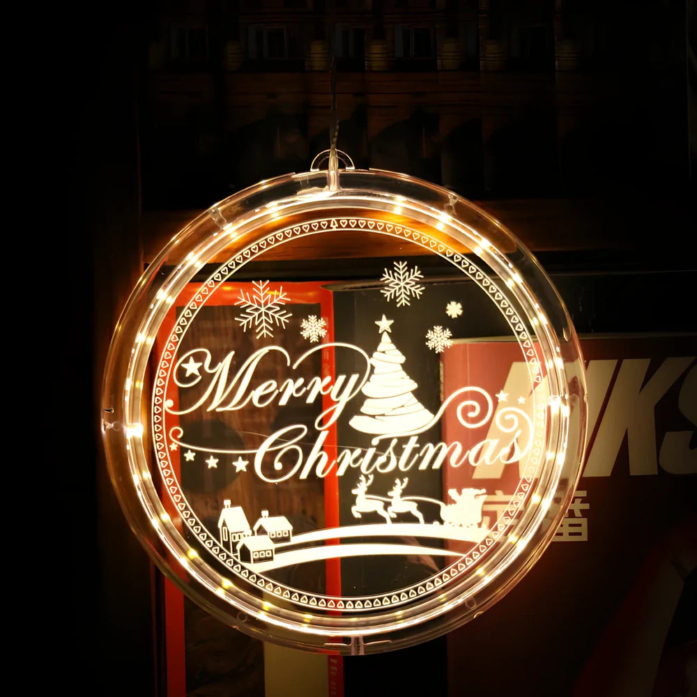 170mm plastic LED Christmas disc light with E14 fitting for festive decoration