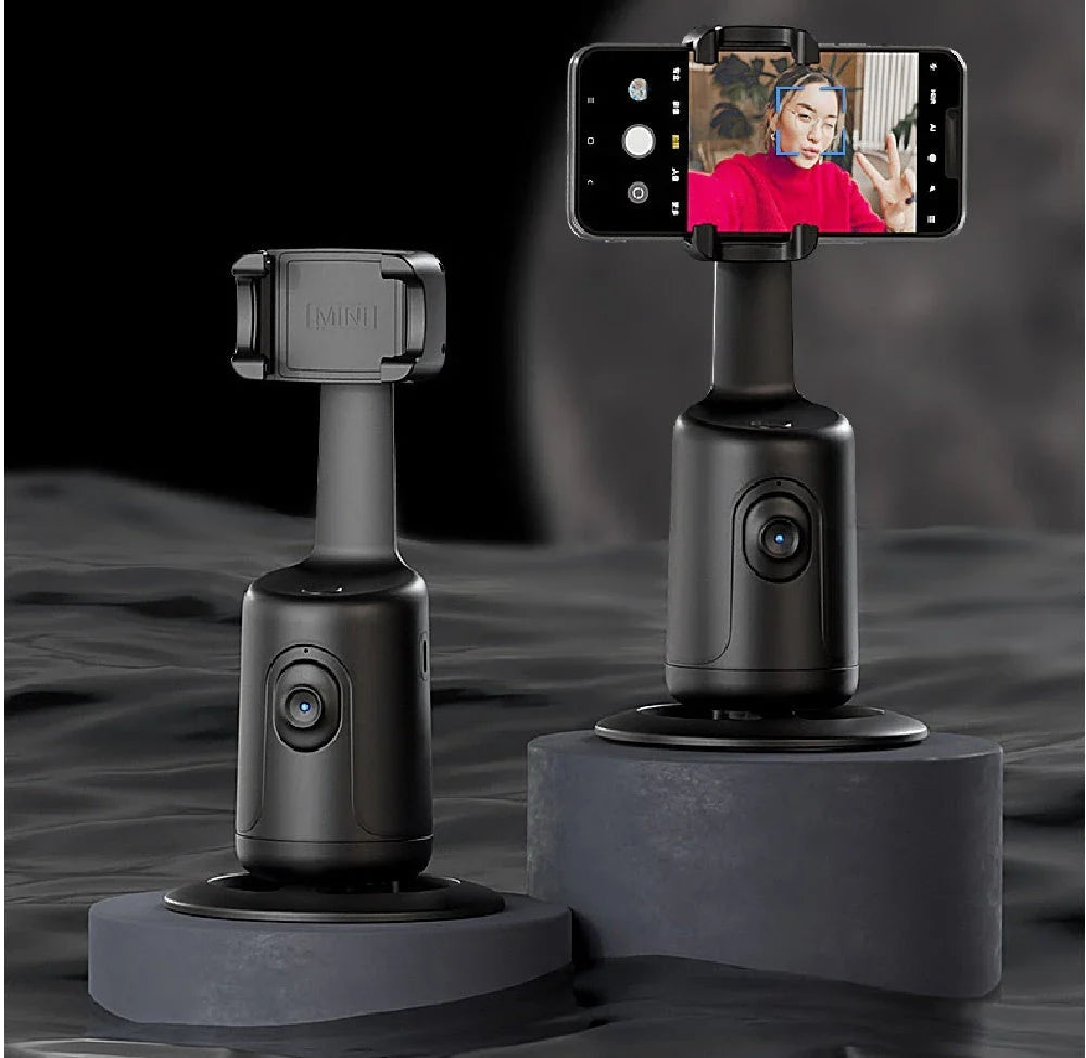 360 degree auto face tracking smartphone gimbal stabilizer with AI smart tracking and tripod for vlogging, live streaming, and video recording