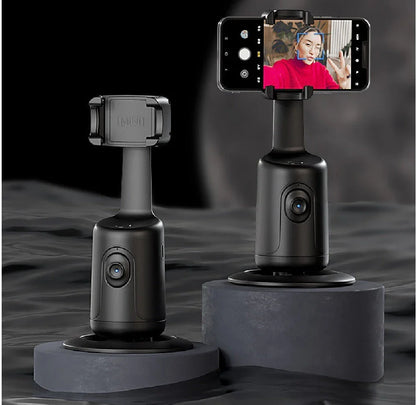 360 degree auto face tracking smartphone gimbal stabilizer with AI smart tracking and tripod for vlogging, live streaming, and video recording