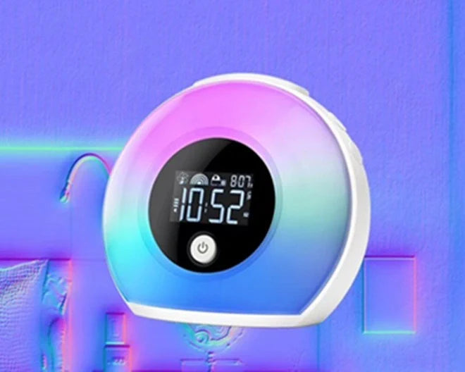Digital Music Alarm Clock with Bluetooth 5.0 and VA LCD screen in colourful design