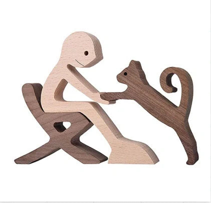 Nordic style wooden office desktop ornament with polished finish and bionic animal design