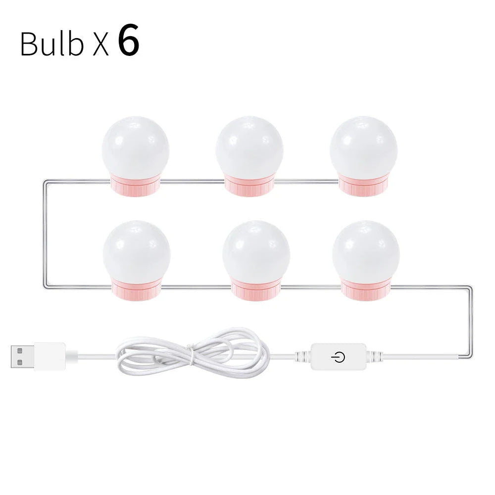 Adjustable Dimmable LED Mirror Light Bulb with Touch Control, Rotating Line, and Customisable Positioning
