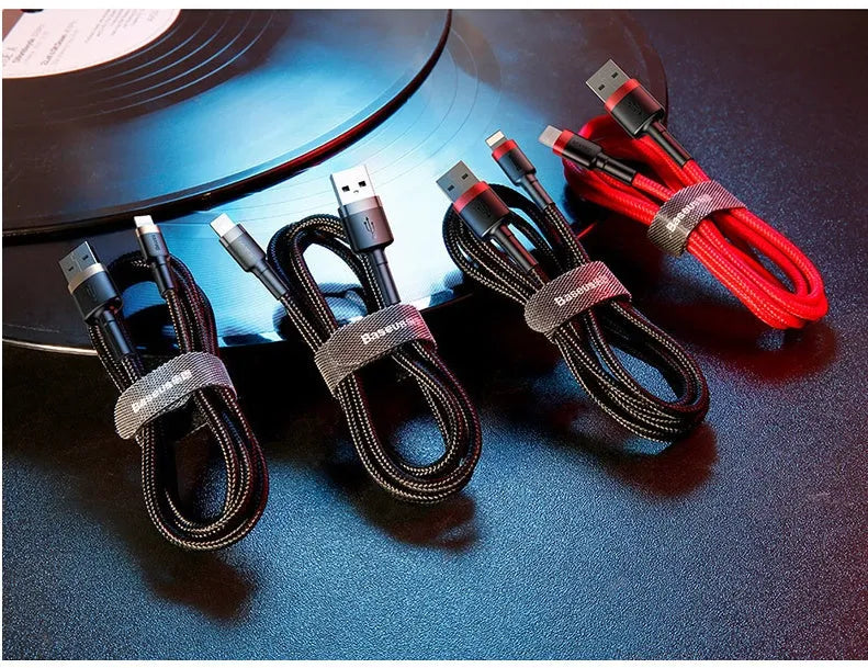 Fast charging Apple USB-C to Lightning cable compatible with iPhone models in multiple lengths from 0.5 to 3 metres with gold, grey or red shell colour options