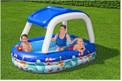 Boat Type Sunshade Pool for children with UV protection, dimensions 2.13m x 1.55m x 1m