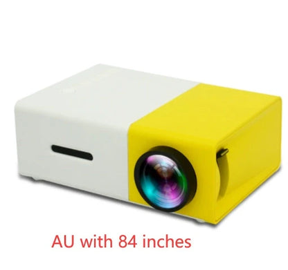 Compact 1080p HD home cinema projector with versatile connectivity and adjustable display settings