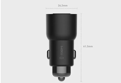 Black Ruimi 3S dual USB car charger for fast charging phones and tablets in vehicles