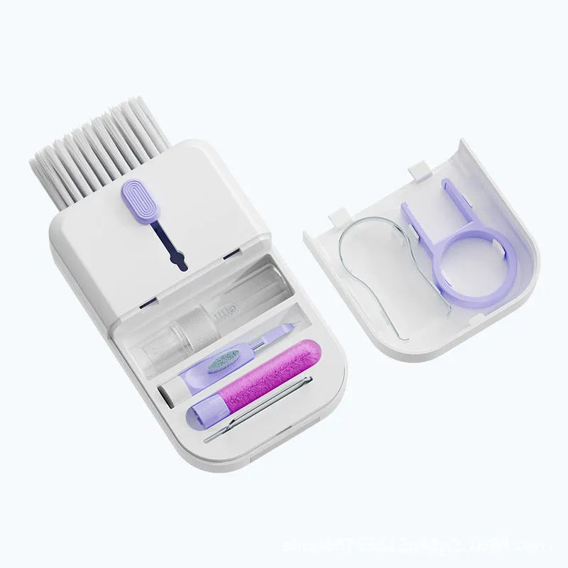 11 in 1 portable multifunctional electronic cleaning kit with storage box in blue colour