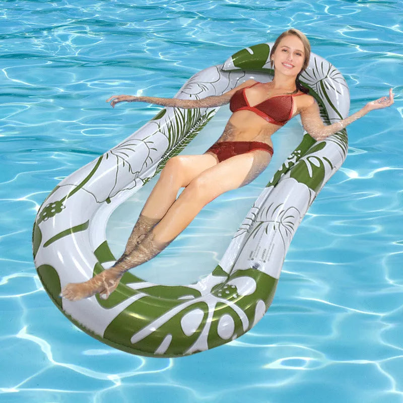 Inflatable animal style floating deck chair with net for water relaxation
