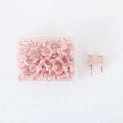 50-piece Creative Morandi colour push pin set with green, grey, pink, and mixed options