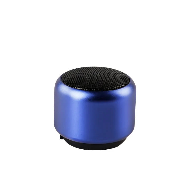 Small portable Bluetooth speaker in black, blue, gold, and pink colour options