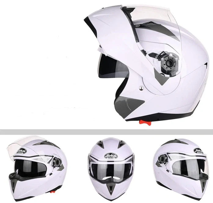 Adjustable motorcycle helmet in various colours for safety and comfort