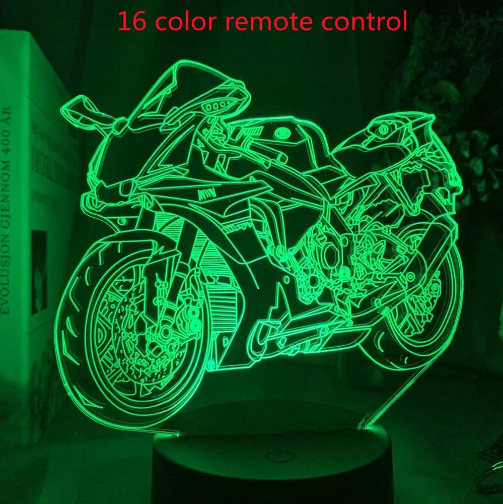 Custom 3D aeroplane hologram night light with personalised name, showing optical acrylic panel and ABS base