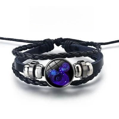 12 Constellations Luminous Bracelet glowing in the dark with zodiac designs