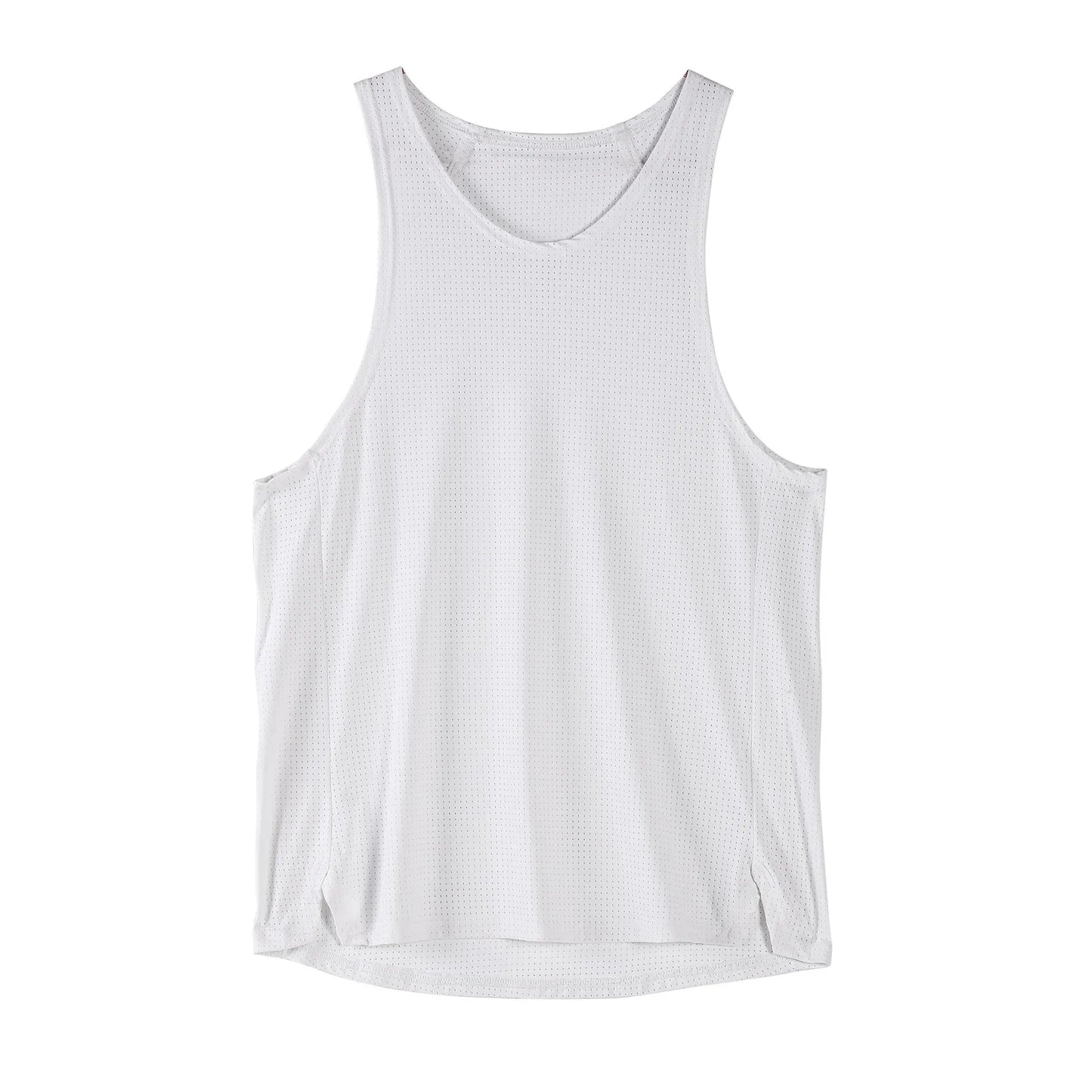 Men's black nylon sleeveless vest with stretch fabric for sports and casual wear