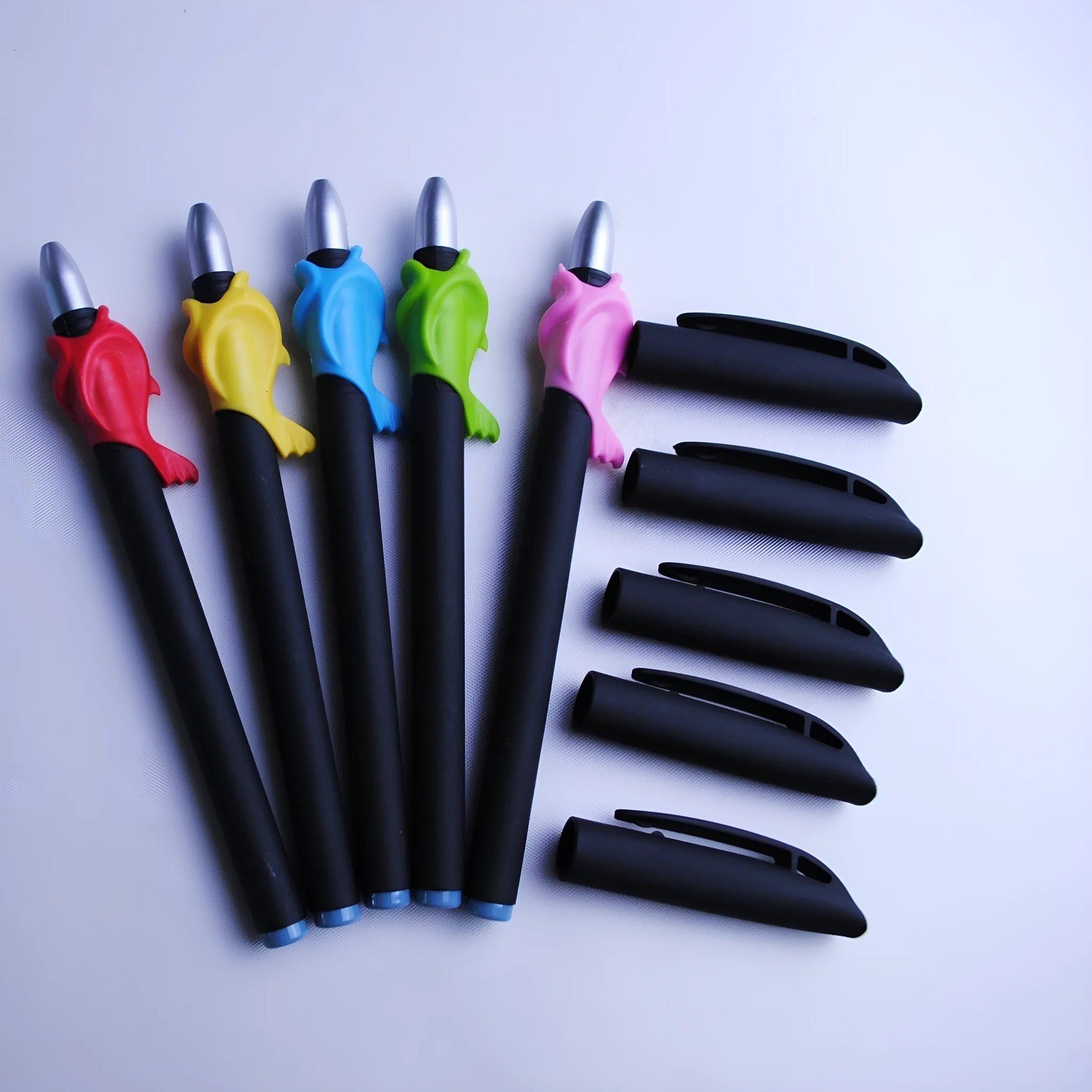 Automatic fading pen with 0.5mm tip, 130mm plastic body, and 8 blue ink refills set
