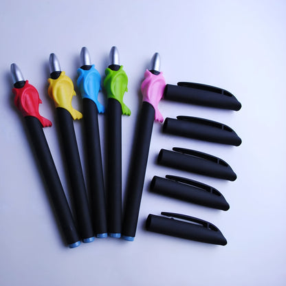 Automatic fading pen with 0.5mm tip, 130mm plastic body, and 8 blue ink refills set